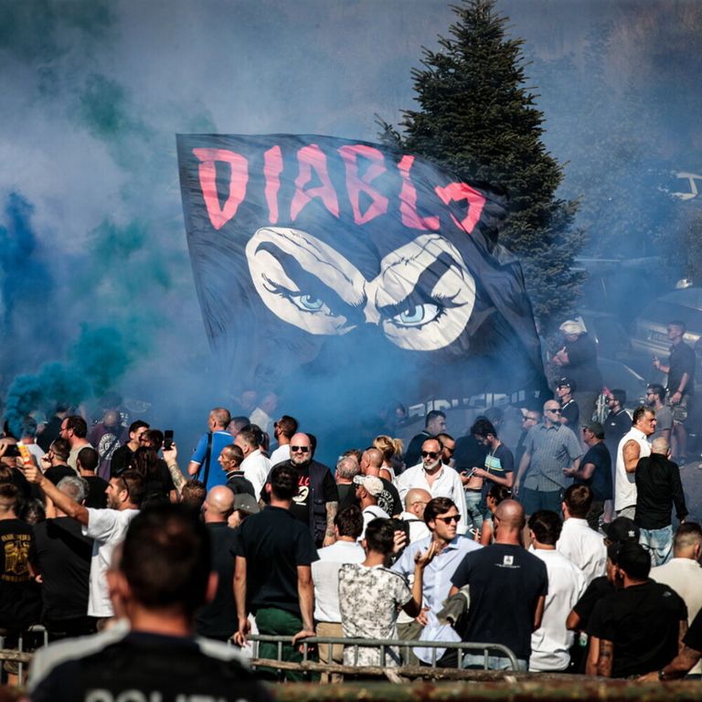 I funerali di Fabrizio Piscitelli, detto 'Diabolik', capo degli ultr&agrave; della Lazio