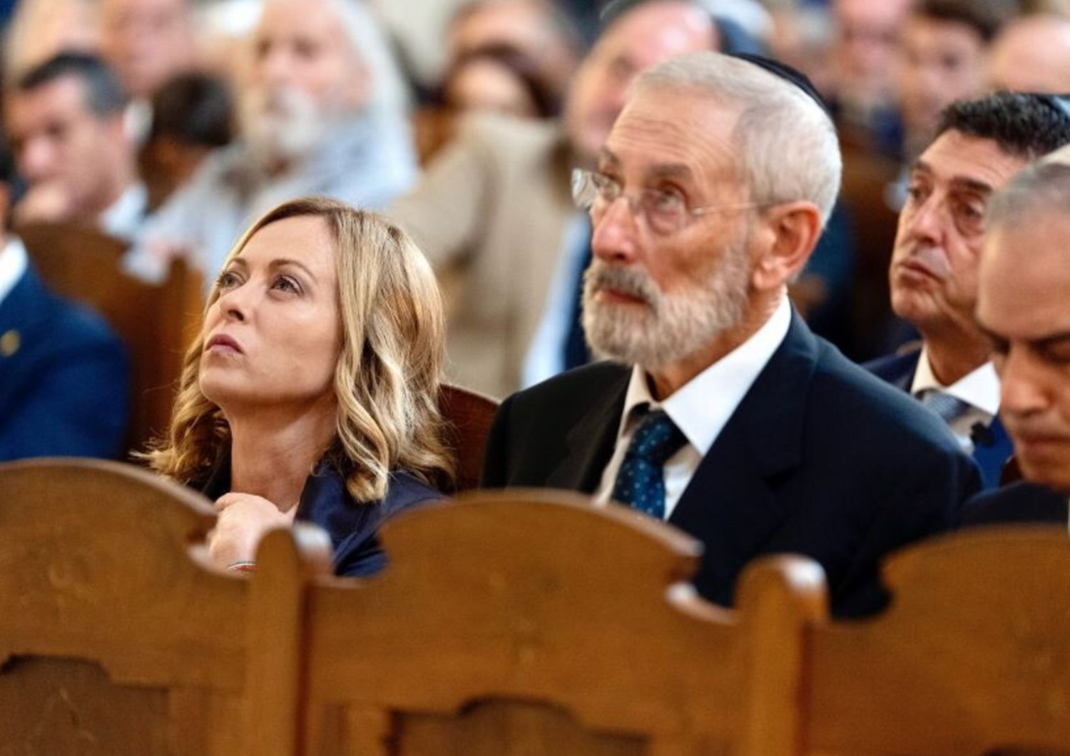 La preimère ministre Giorgia Meloni et le rabbin de Rome,Riccardo Di Segni