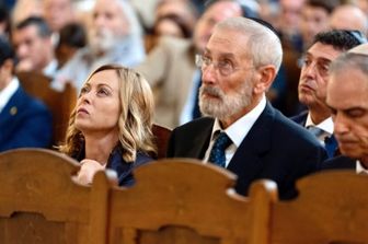 La preimère ministre Giorgia Meloni et le rabbin de Rome,Riccardo Di Segni