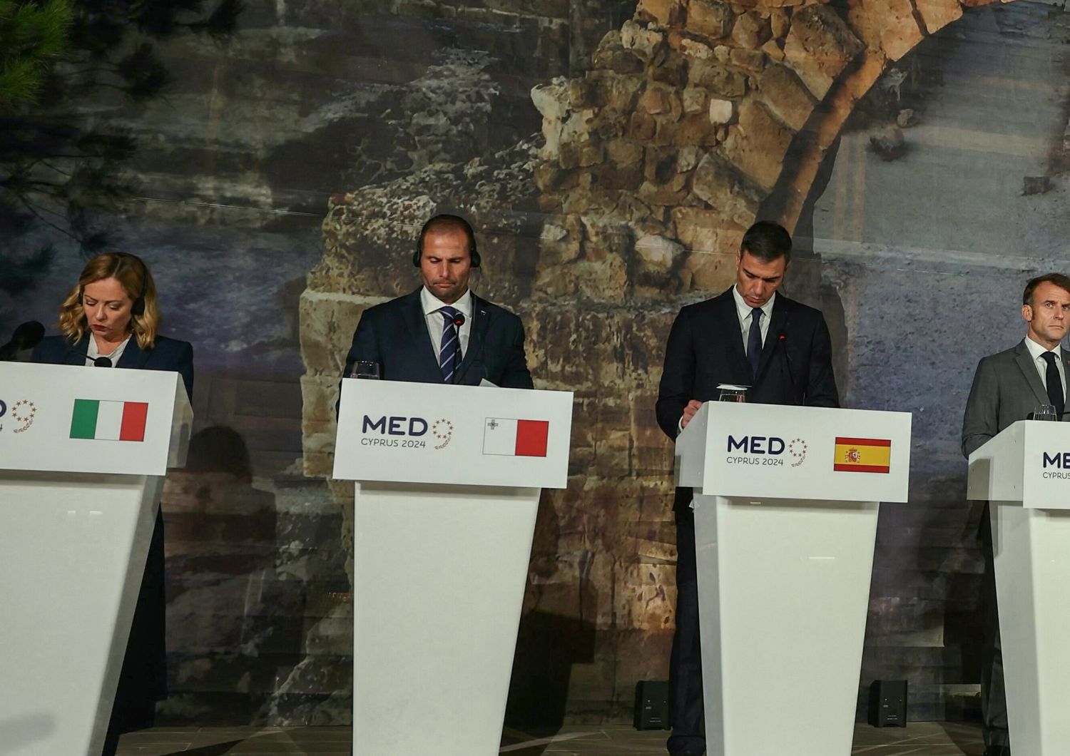 Meloni, Abela, Sanchez, Macron al vertice Med9