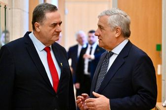 Le ministre des Affaires étrangères Antonio Tajani avec  son homologue, Israel Katz