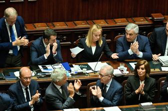 Giorgia Meloni nell'Aula di Montecitorio&nbsp;