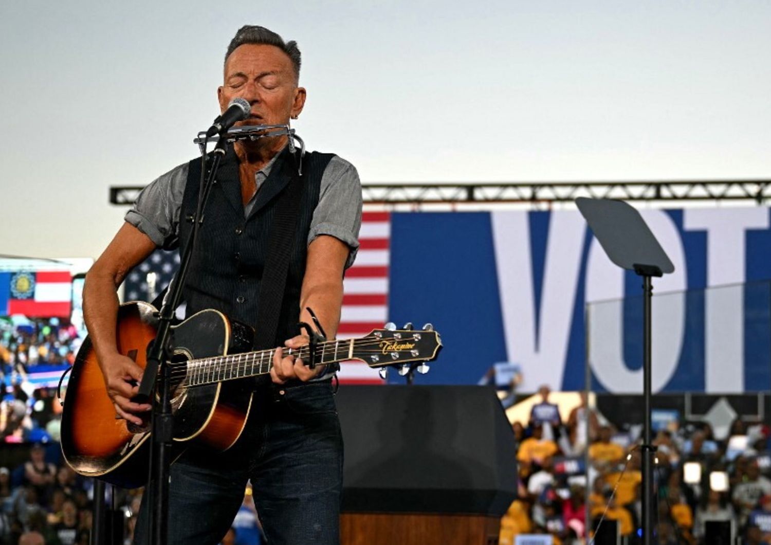 Bruce Springsteen sul palco di Kamala Harris