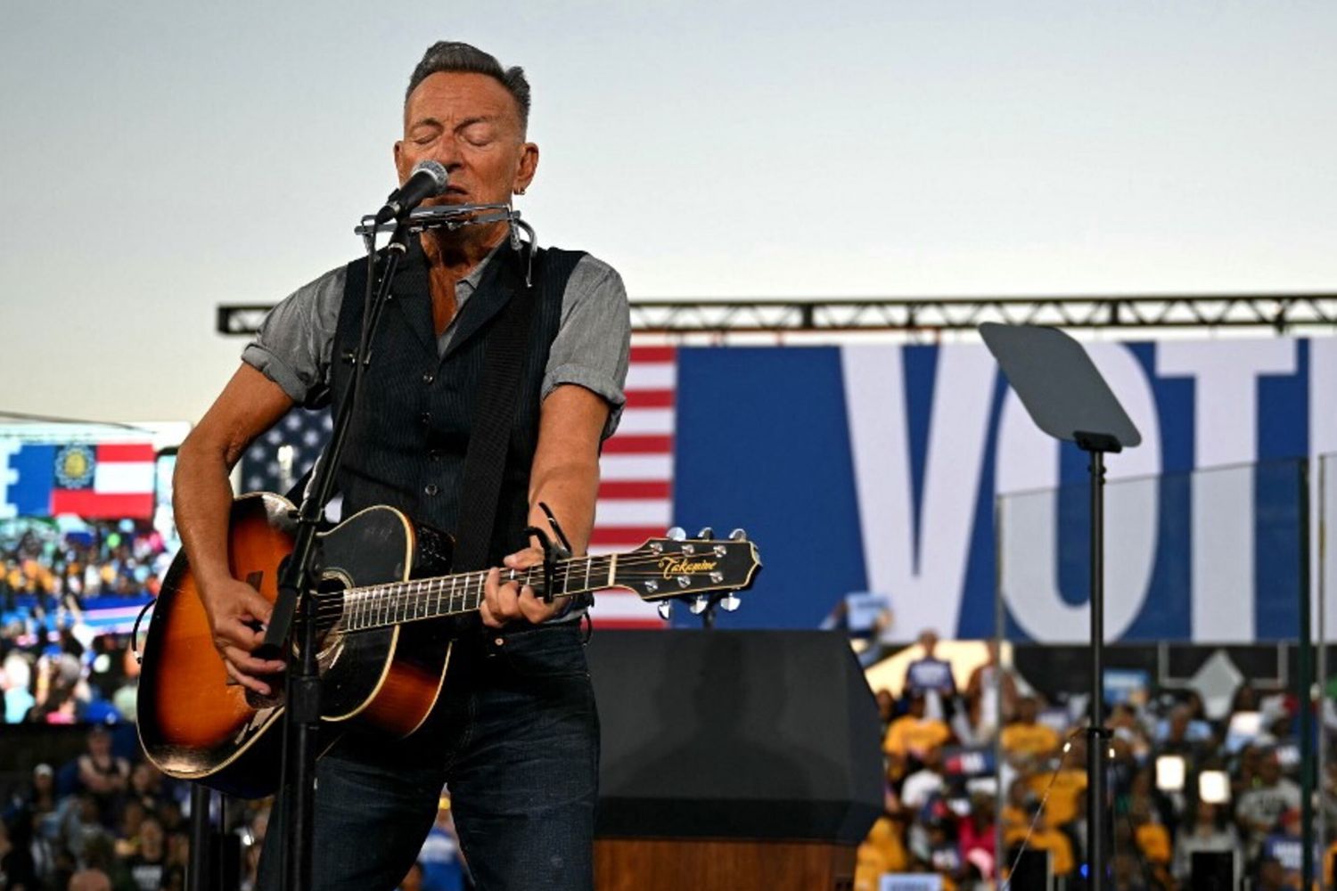 Bruce Springsteen sul palco di Kamala Harris