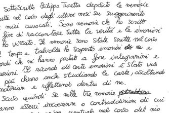 Il memoriale scritto da Filippo Turetta in carcere