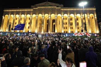 Manifestazione di protesta dell'opposizione in Georgia dopo il voto