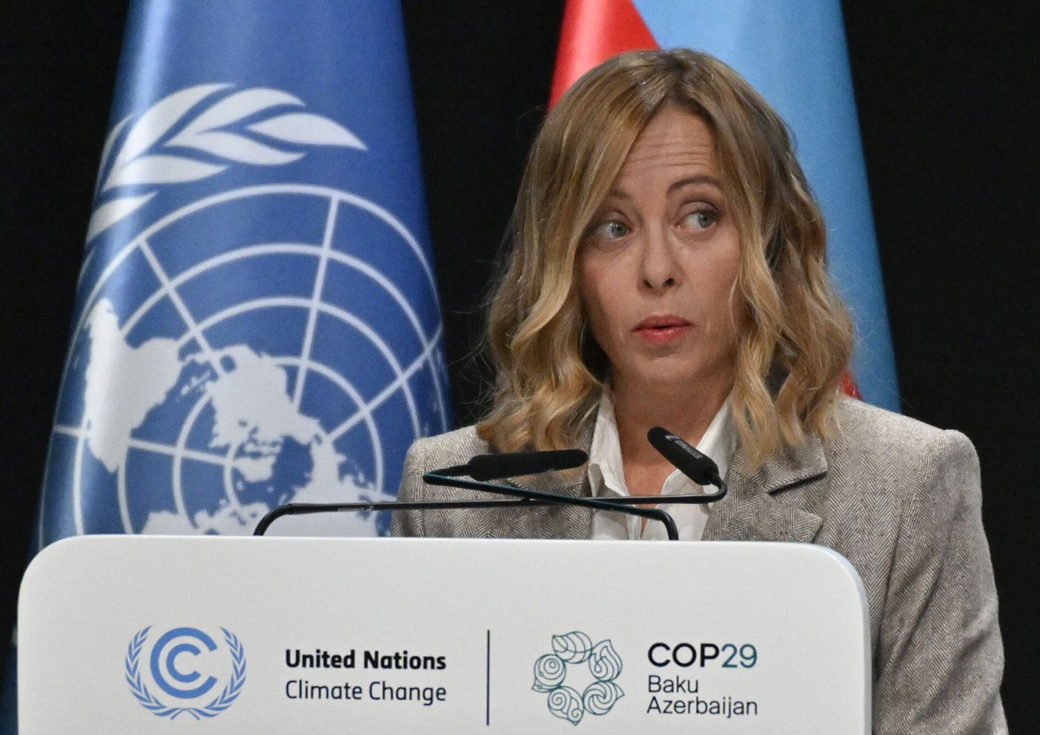 Meloni alla Cop 29: "Serve un approccio pragmatico e non ideologico"