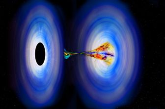 scienza coppia buchi neri distrugge nube gas al centro galassia