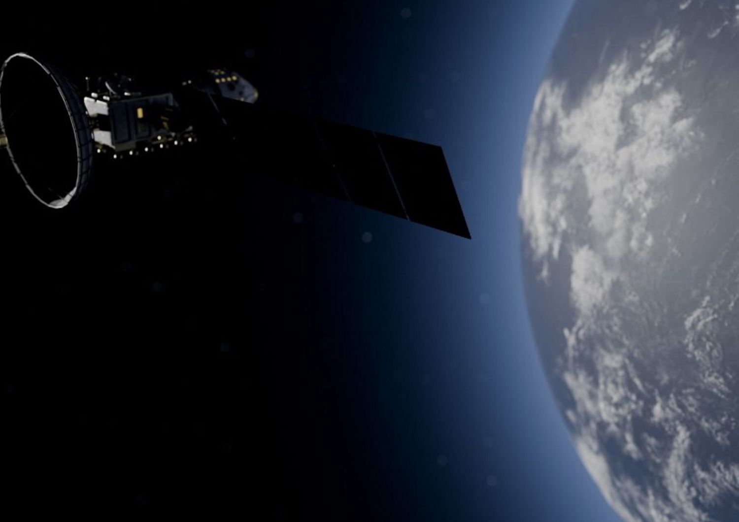 Image d'un satellite en orbite autour de la Terre