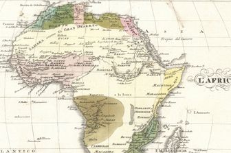 Carte de l'Afrique déssinée vers 1820,  tirée de l'ouvrage de Giulio Ferrrario