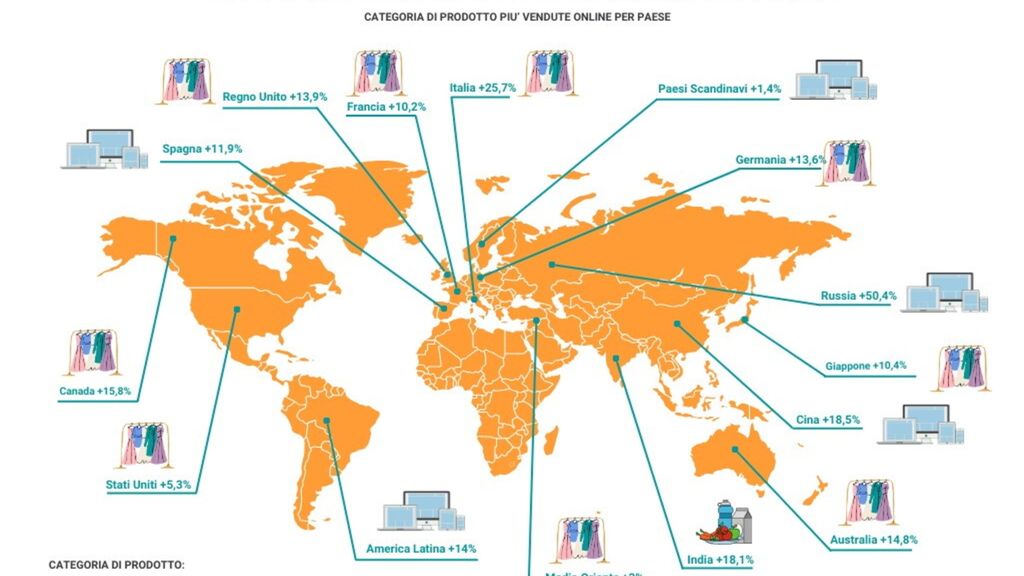 Italia roccaforte di Amazon, Europa fan di fast fashion. Mappa di dove si fa shopping online nel mondo