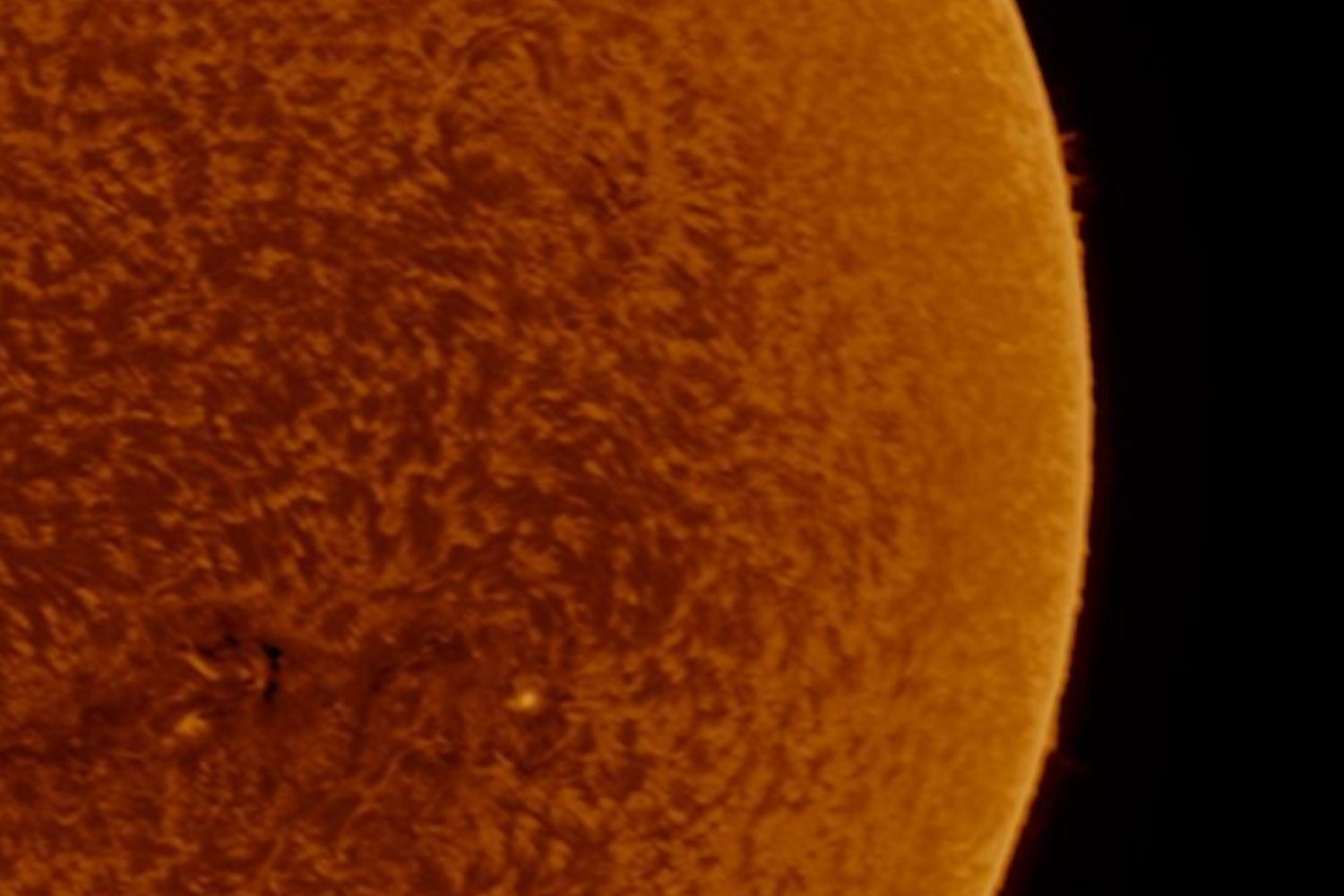 Immagine del Sole catturata da un telescopio