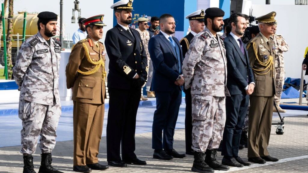 Cérimonie officielle à lì'arrivée di navire italien Amerigo Vespucci à Doha