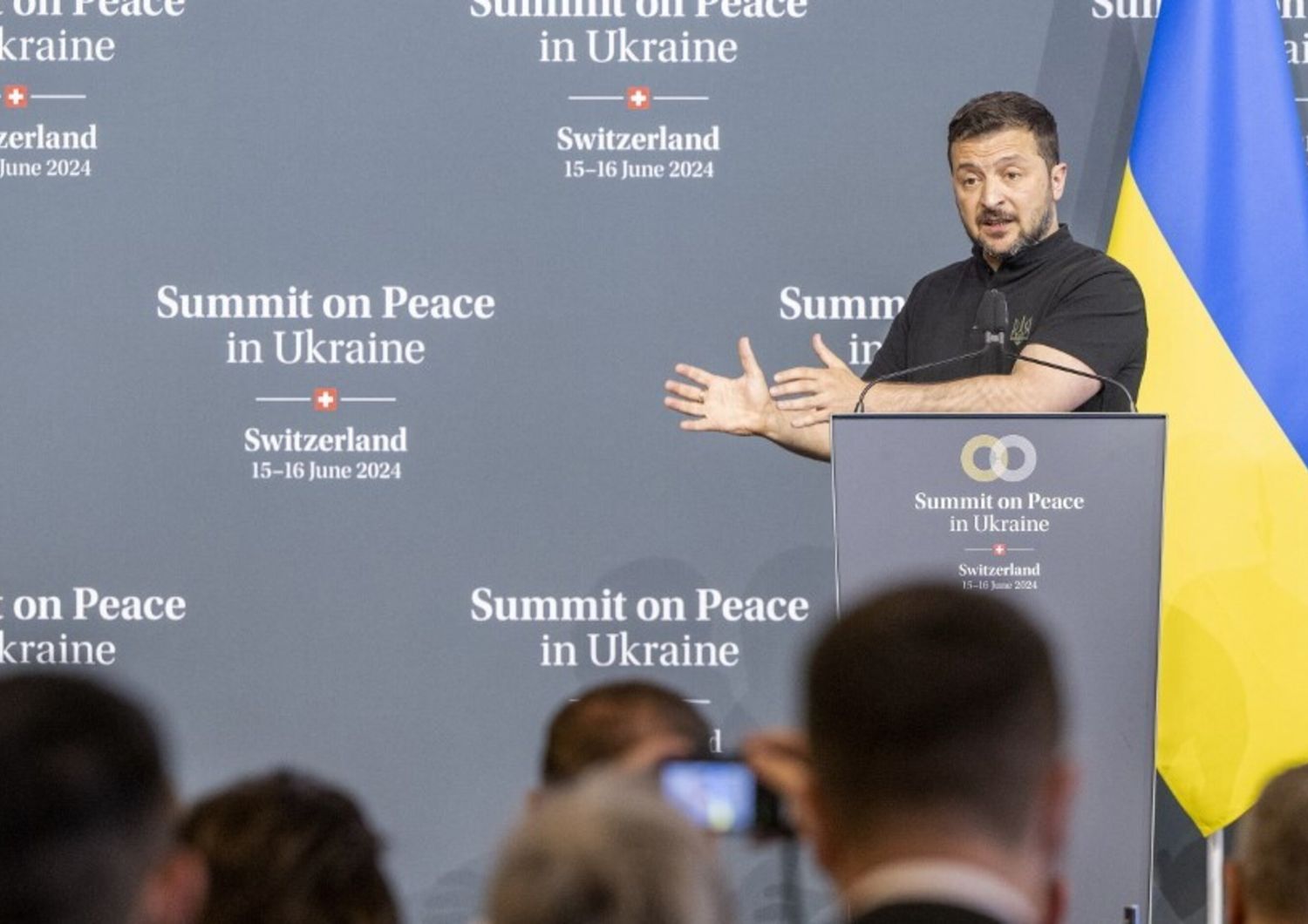 Il presidente ucraino Zelensky alla Conferenza di pace in Svizzera