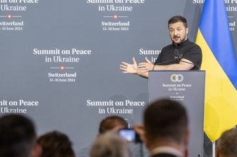 Il presidente ucraino Zelensky alla Conferenza di pace in Svizzera