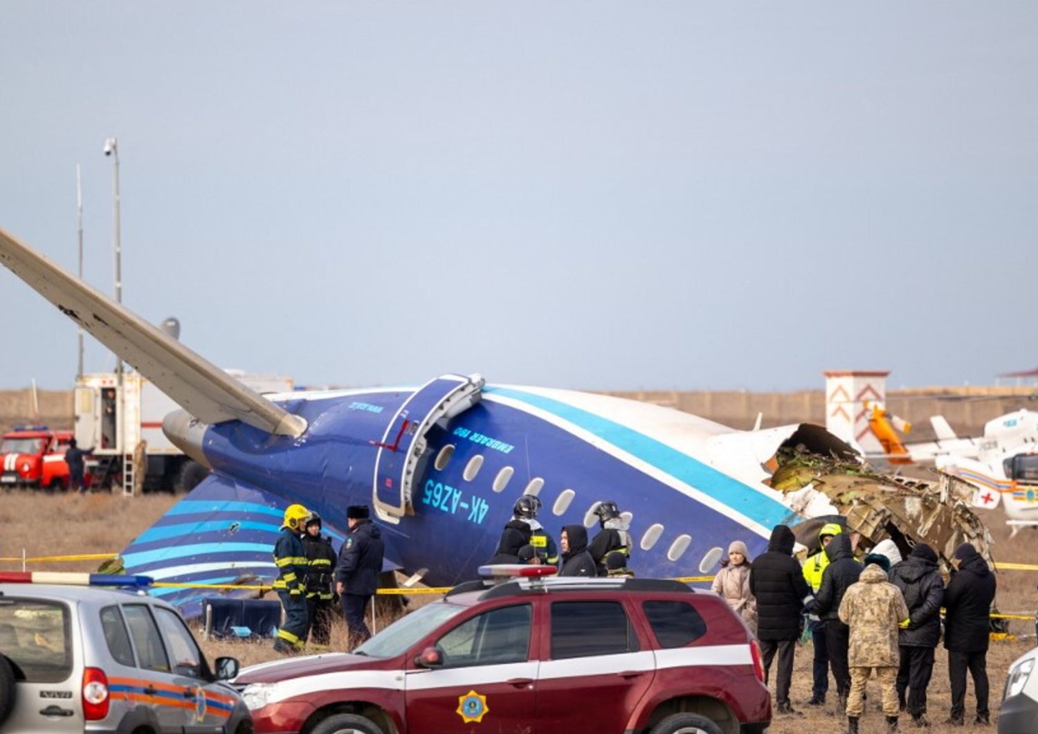 L'aereo precipitato ad Aktau