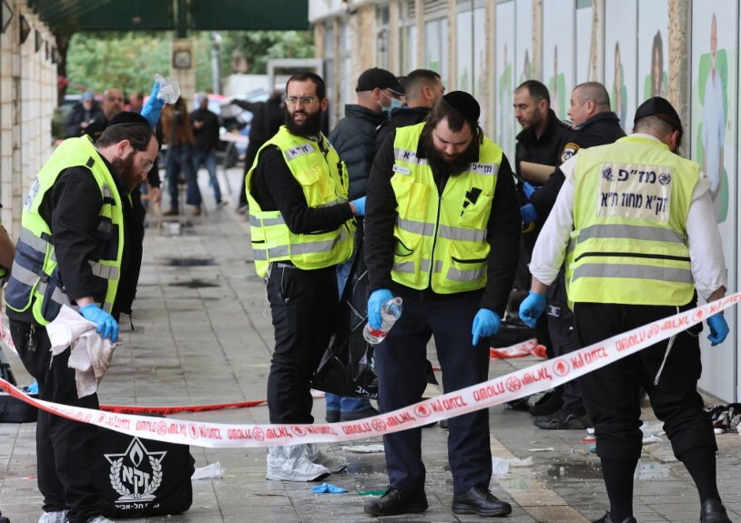 La Polizia sul luogo dell'aggressione