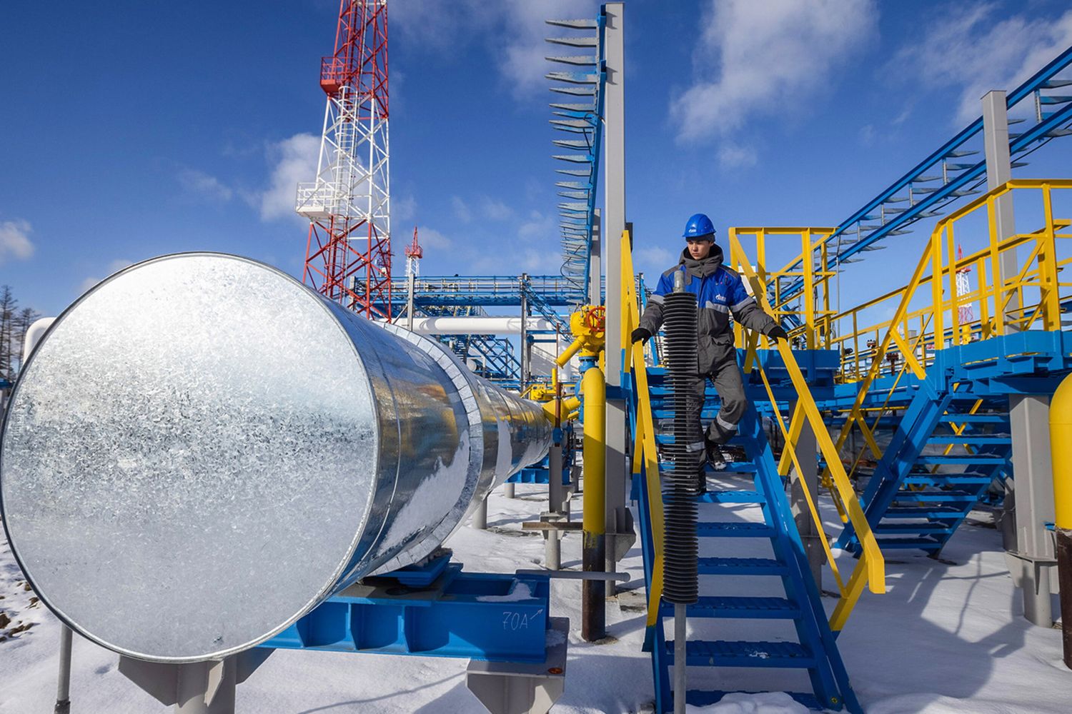 Repubblica di Sakha, Russia. Unit&agrave; di pretrattamento del gas pressoil giacimento di Chayandinskoye di Gazprom PJSC.&nbsp;