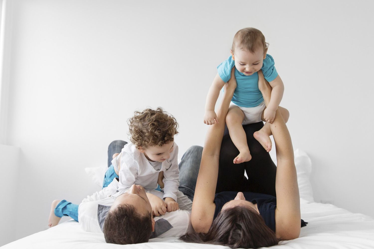 Una famiglia con due figli&nbsp;