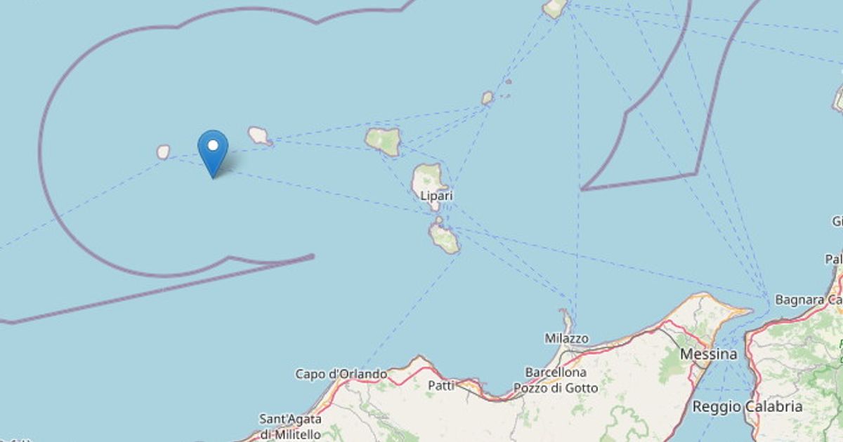 Scossa di magnitudo 4.8 difronte alle Isole Eolie