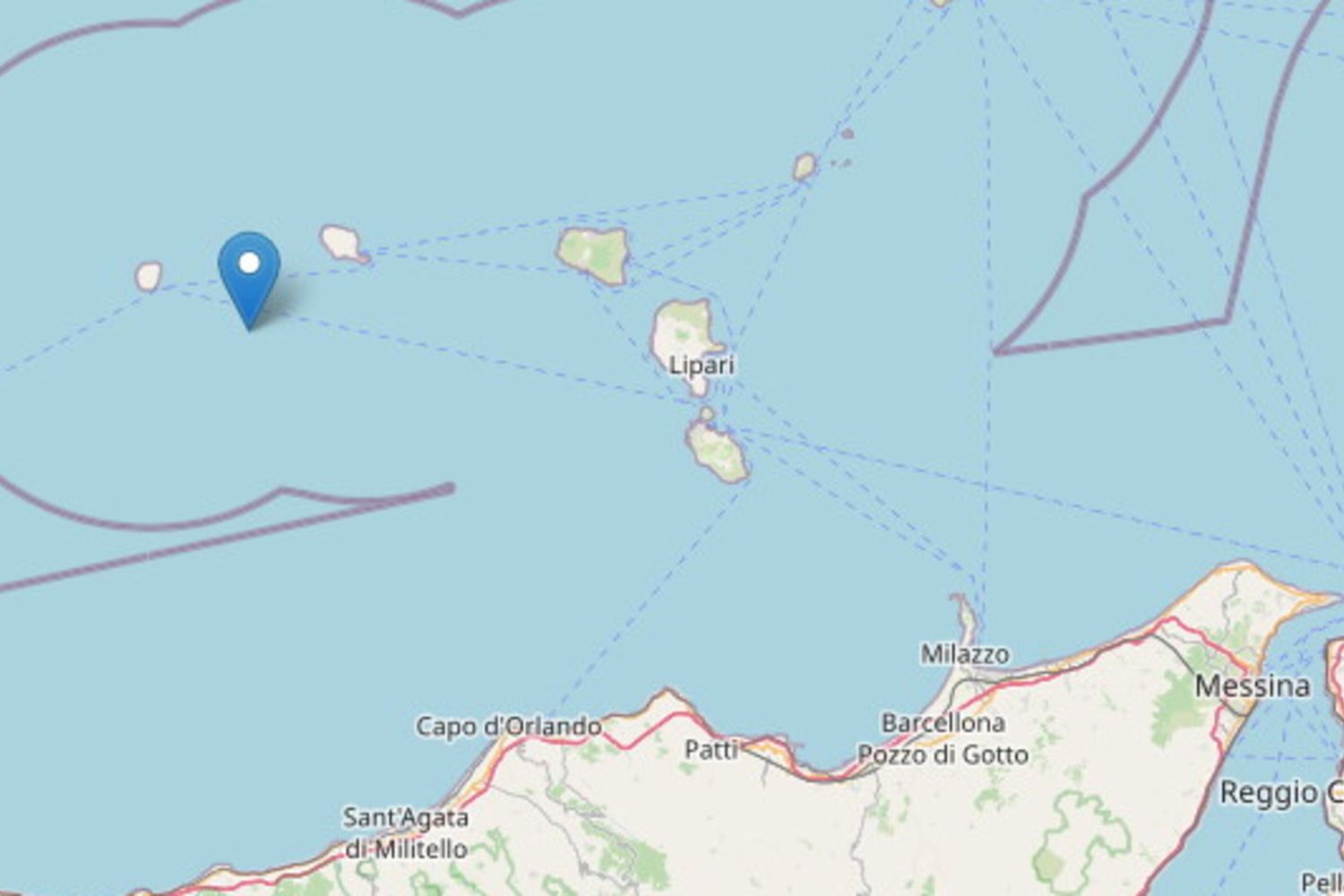 Scossa davanti alle Isole Eolie