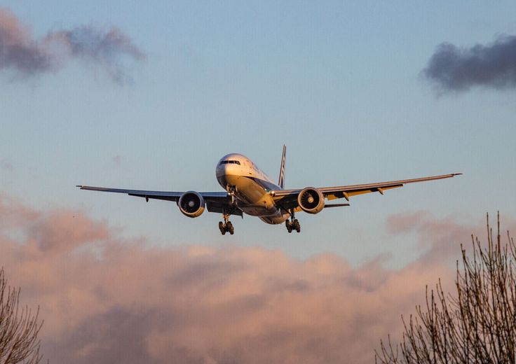 Un aereo in fase di atterraggio