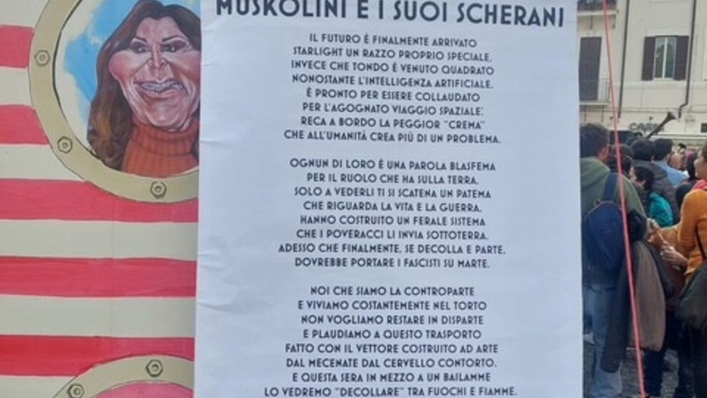 Fantoccio della premier Meloni dato alle fiamme al carnevale di Poggio Mirteto [IL VIDEO]