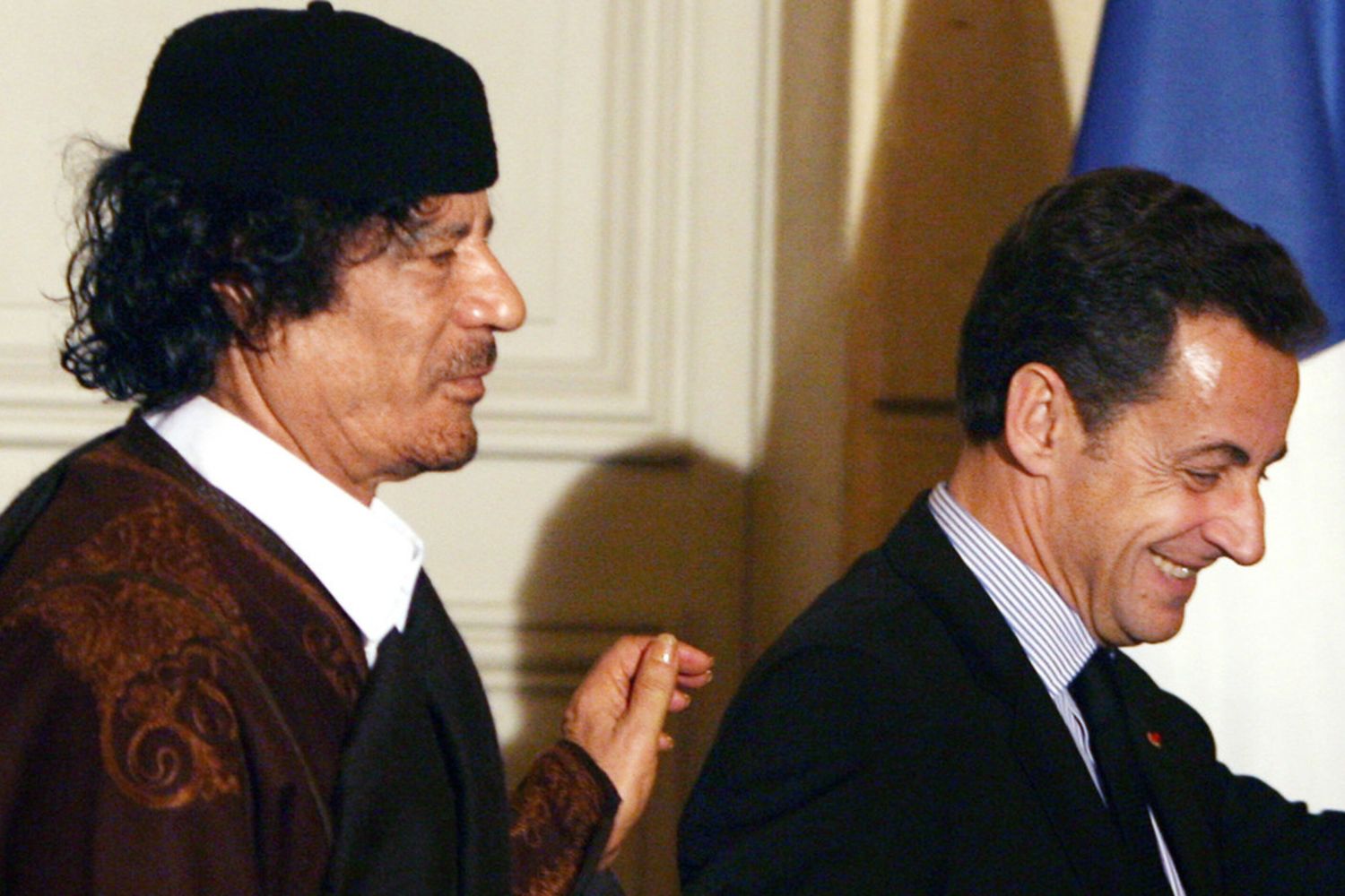 Gheddafi e Sarkozy nel 2007
