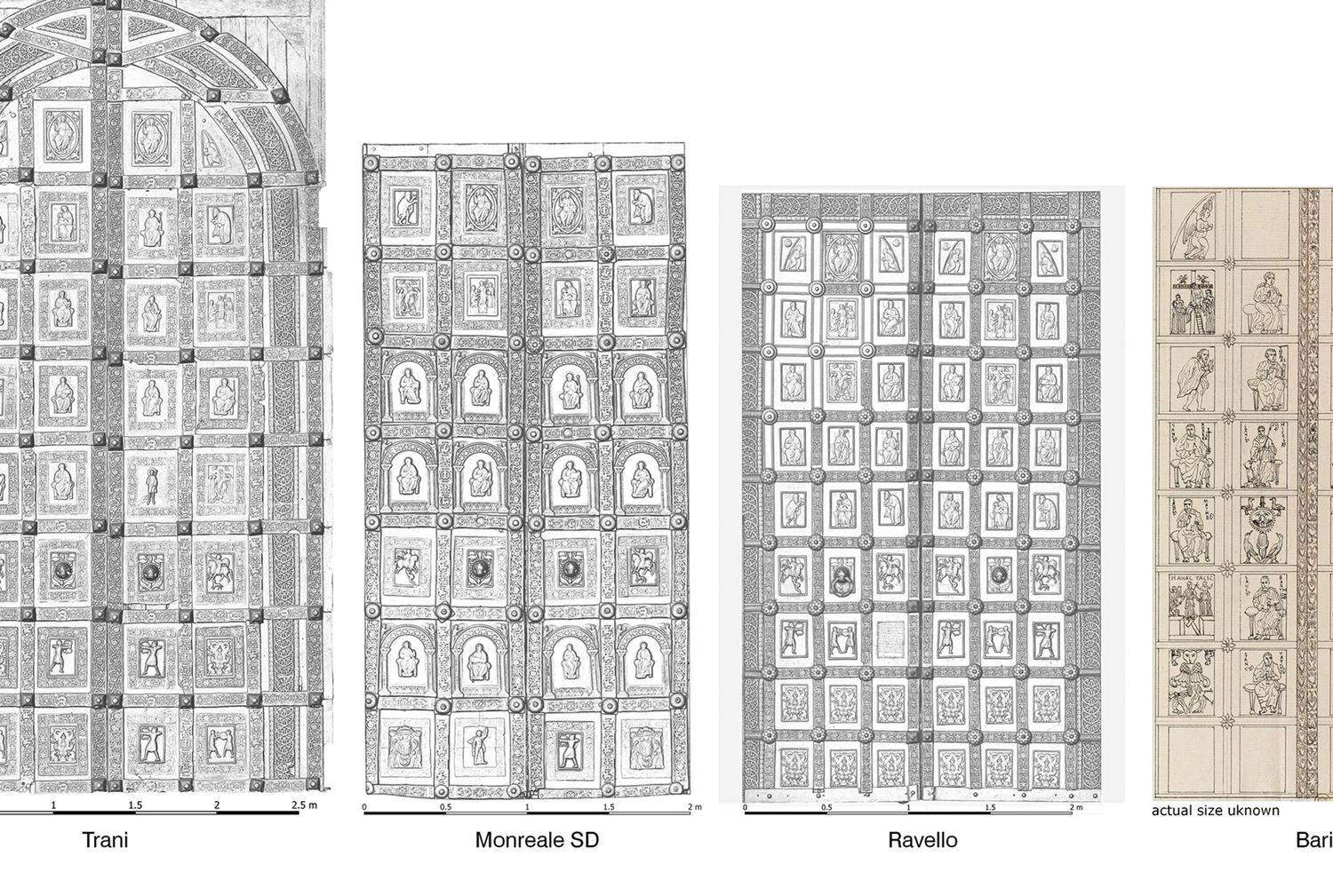 Svelata la più antica delle tre porte medievali in bronzo di Barisano da Trani