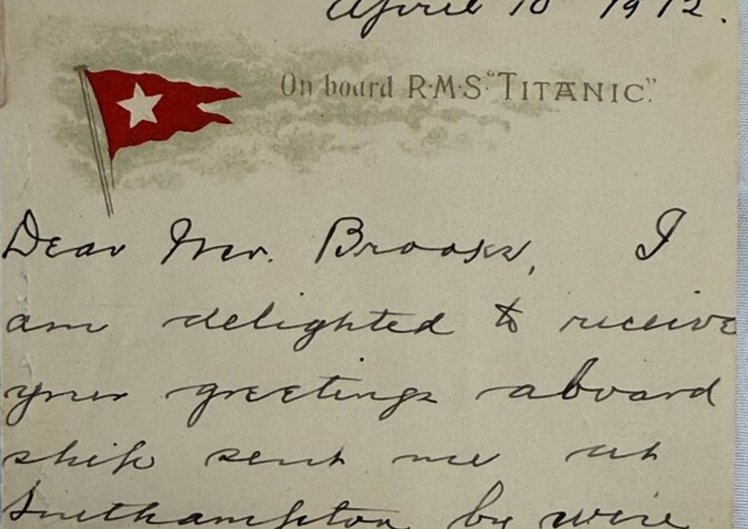 lettera titanic profetica venduta asta
