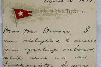lettera titanic profetica venduta asta