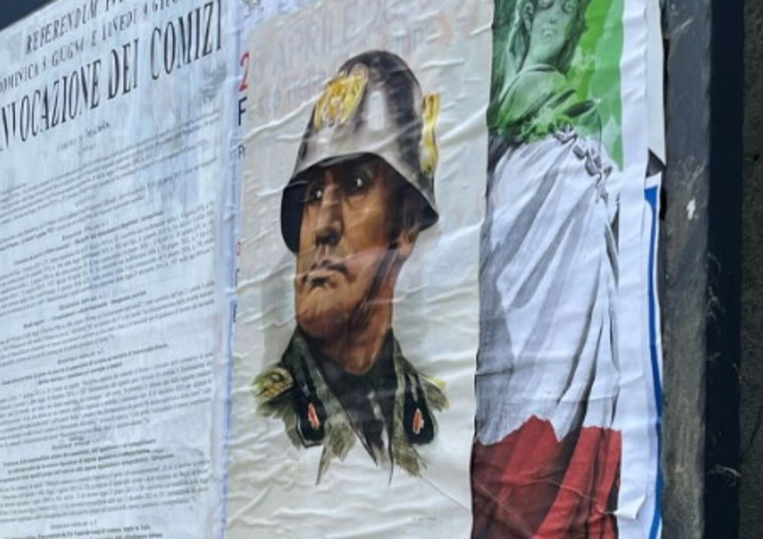 I manifesti con Mussolini a Mentana e Monterotondo