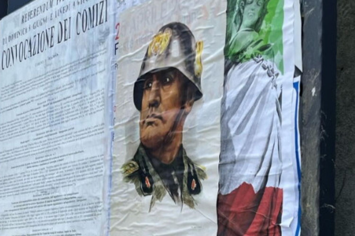 I manifesti con Mussolini a Mentana e Monterotondo
