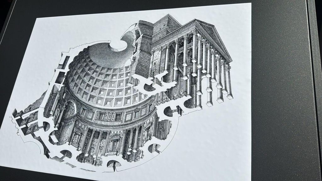Pantheon dal basso (prospettiva impossibile)