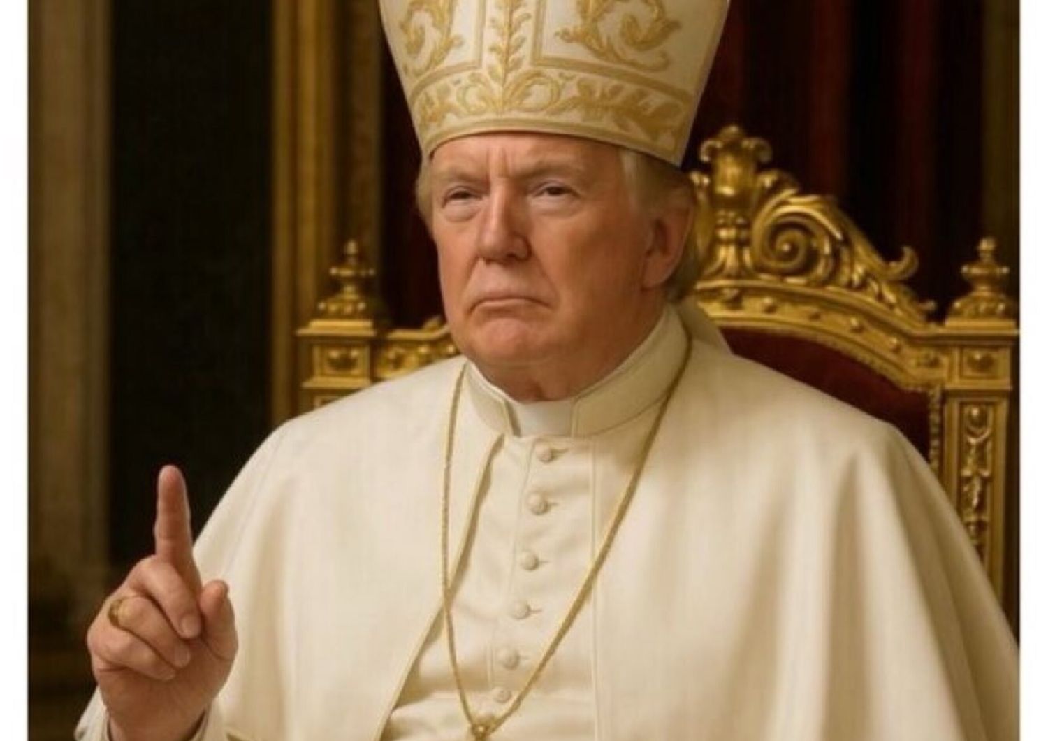 trump vestito papa fotomontaggio social