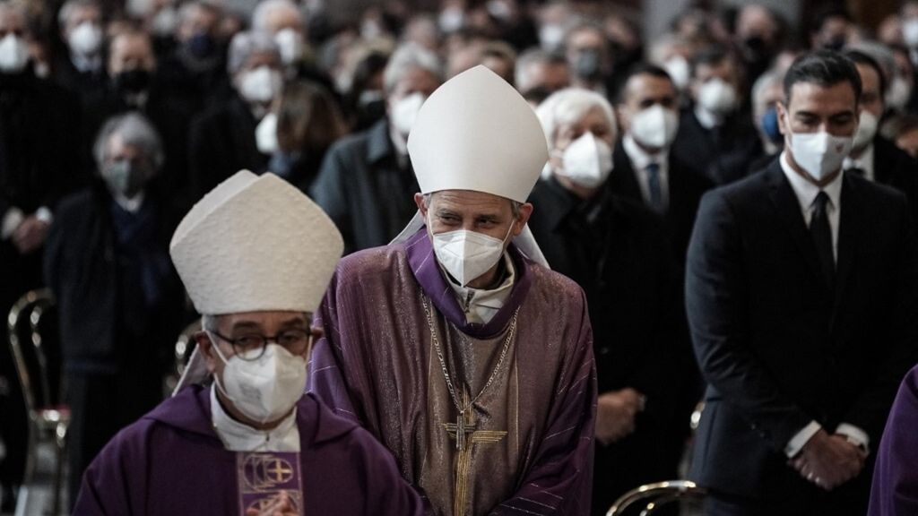 Zuppi ai funerali di David Sassoli