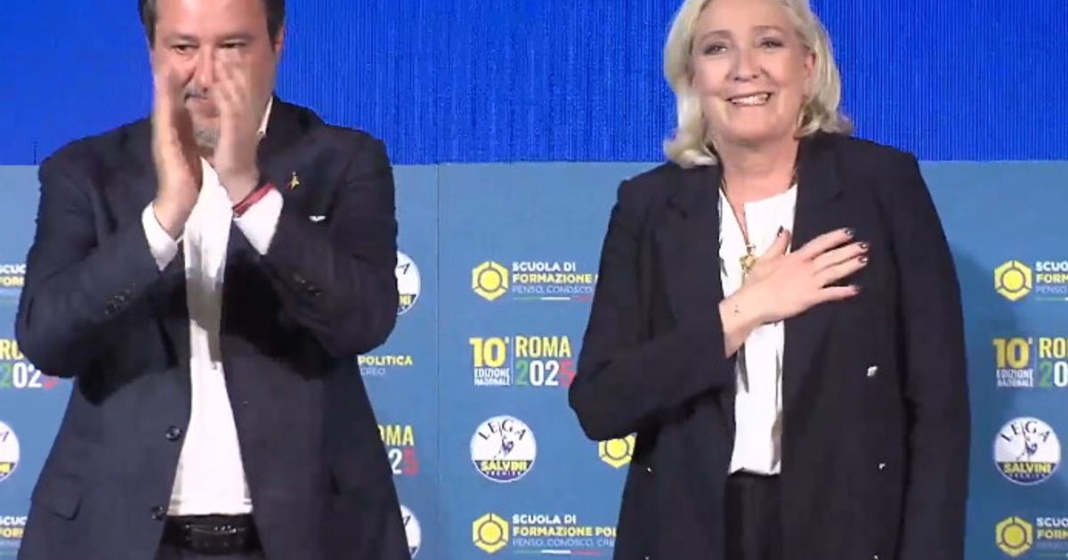 salvini e le pen a roma contro l europa in mano a lobbisti e cinica 