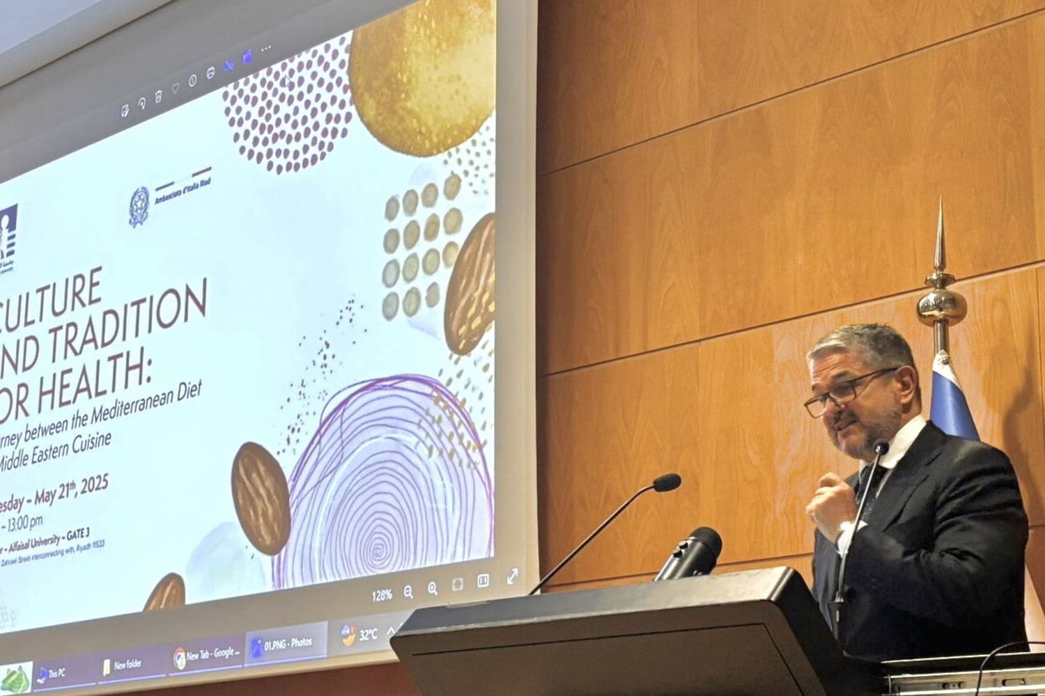 Dieta mediterranea e cucina mediorientale nel menu di una conferenza in Arabia Saudita