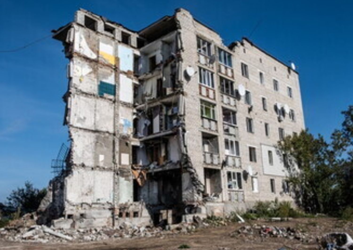 Palazzo bombardato a Kiev