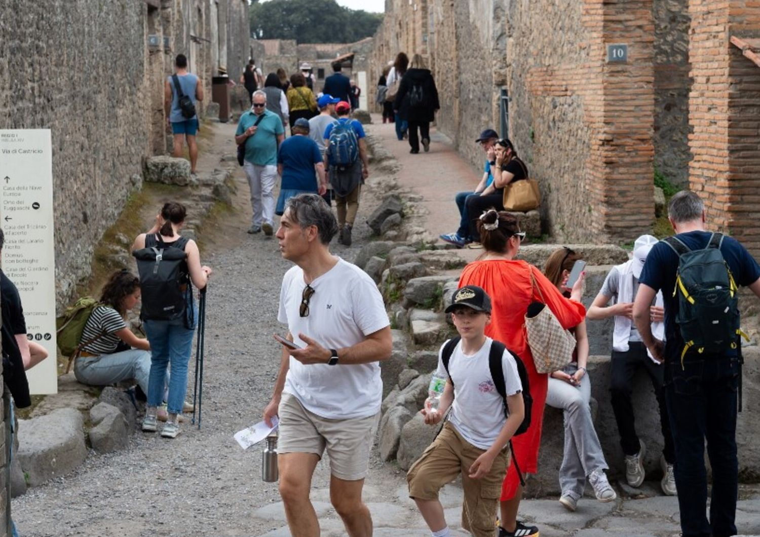 Turisti a Pomepei