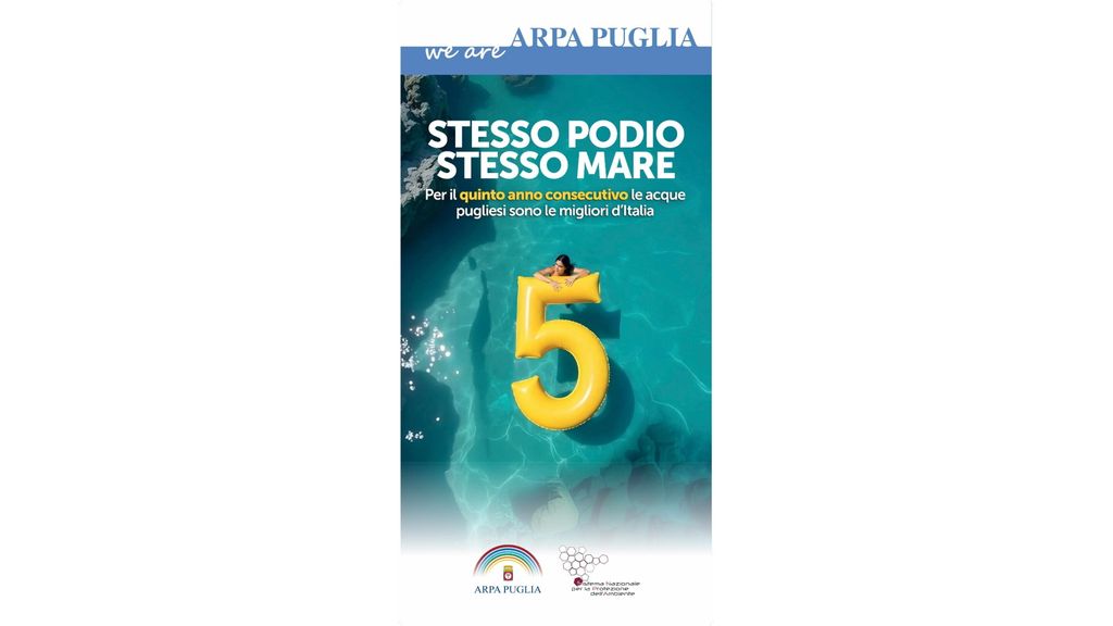 Qualità delle acque balneabili, la Puglia leader in Italia per il quinto anno di seguito