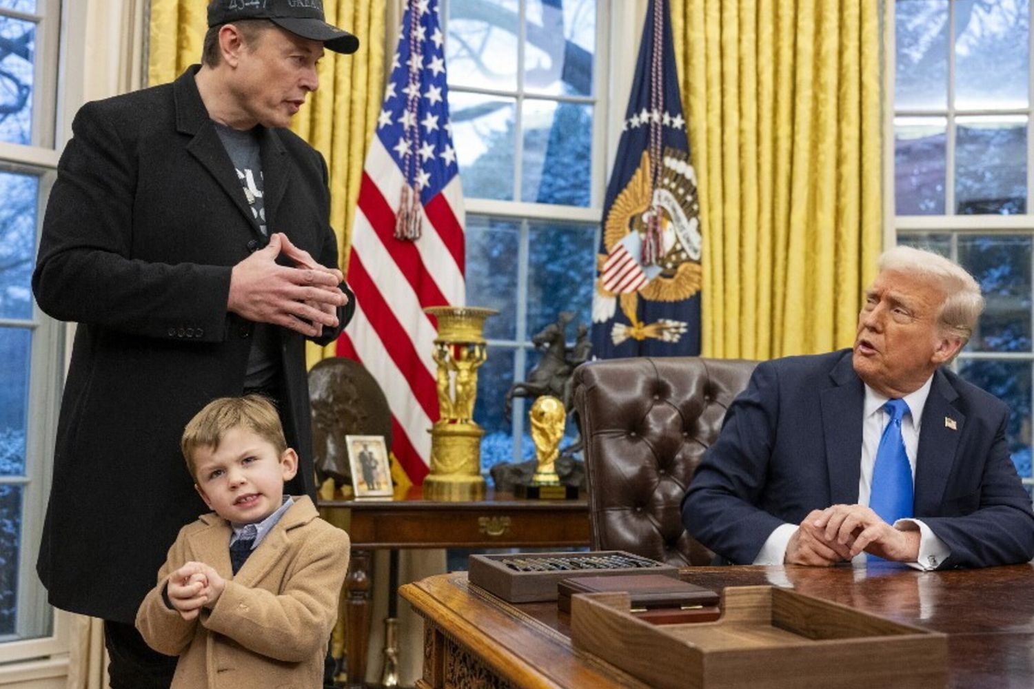 Elon Musk, il figlio e Donald Trump
