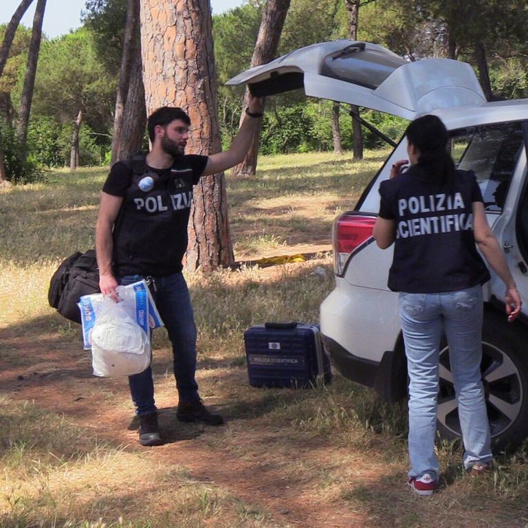 Polizia scientifica a Villa Pamphili