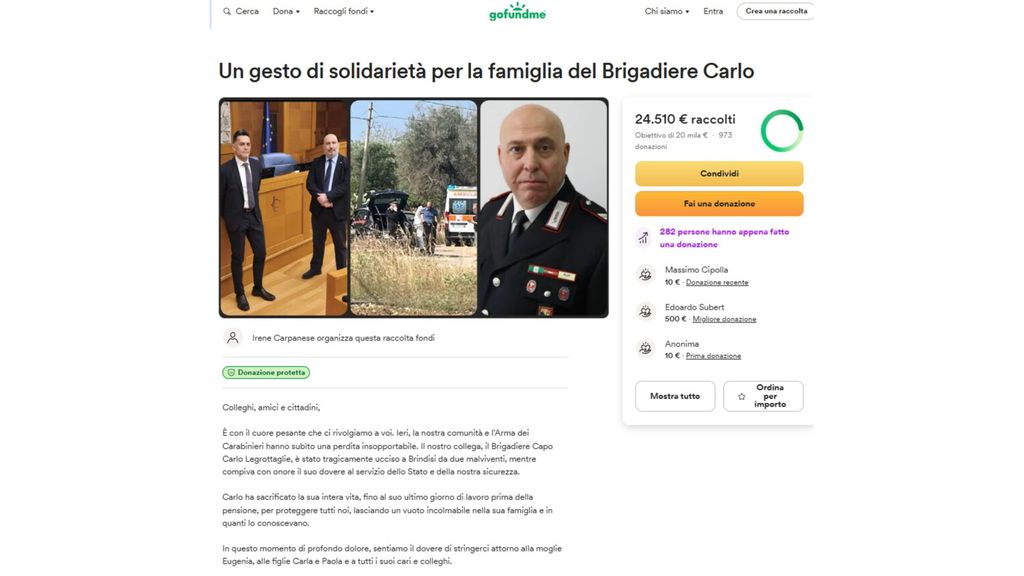 Raccolta fondi per ilbrigadiere Legrottaglie