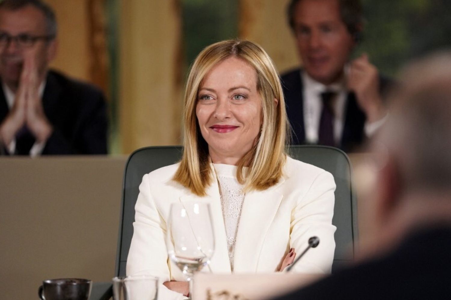 Giorgia Meloni durante il vertice del G7 in Canada