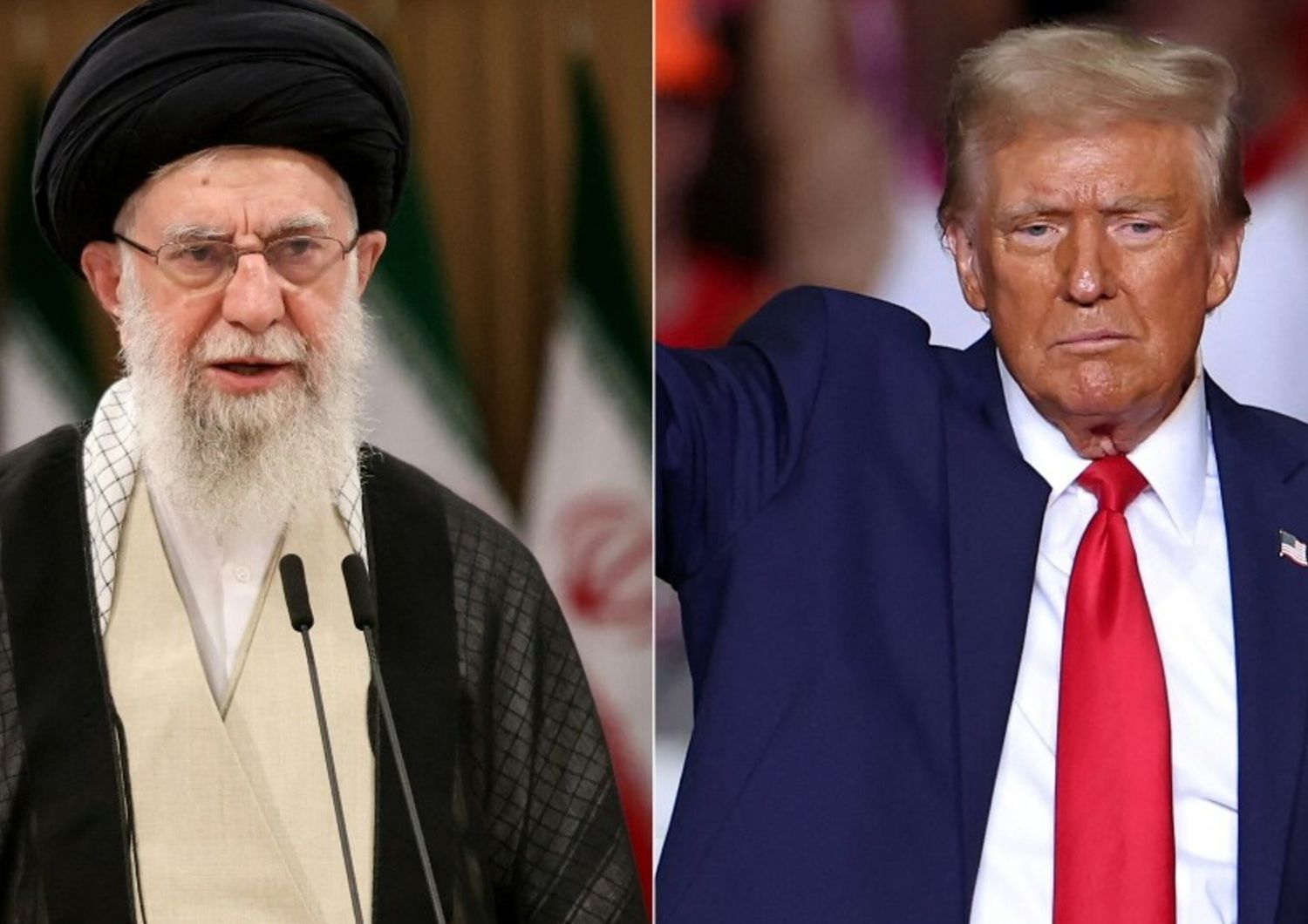 L'Ayatollah Ali Khamenei (a sinistra), il presidente degli Stati Uniti Donald Trump (destra)