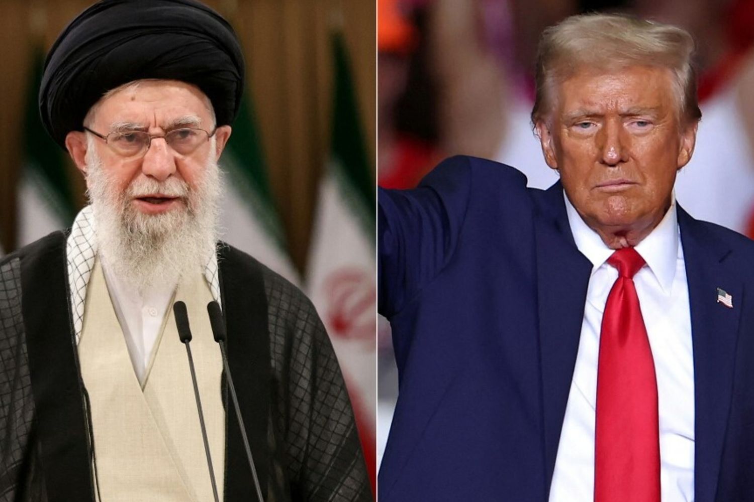 L'Ayatollah Ali Khamenei (a sinistra), il presidente degli Stati Uniti Donald Trump (destra)