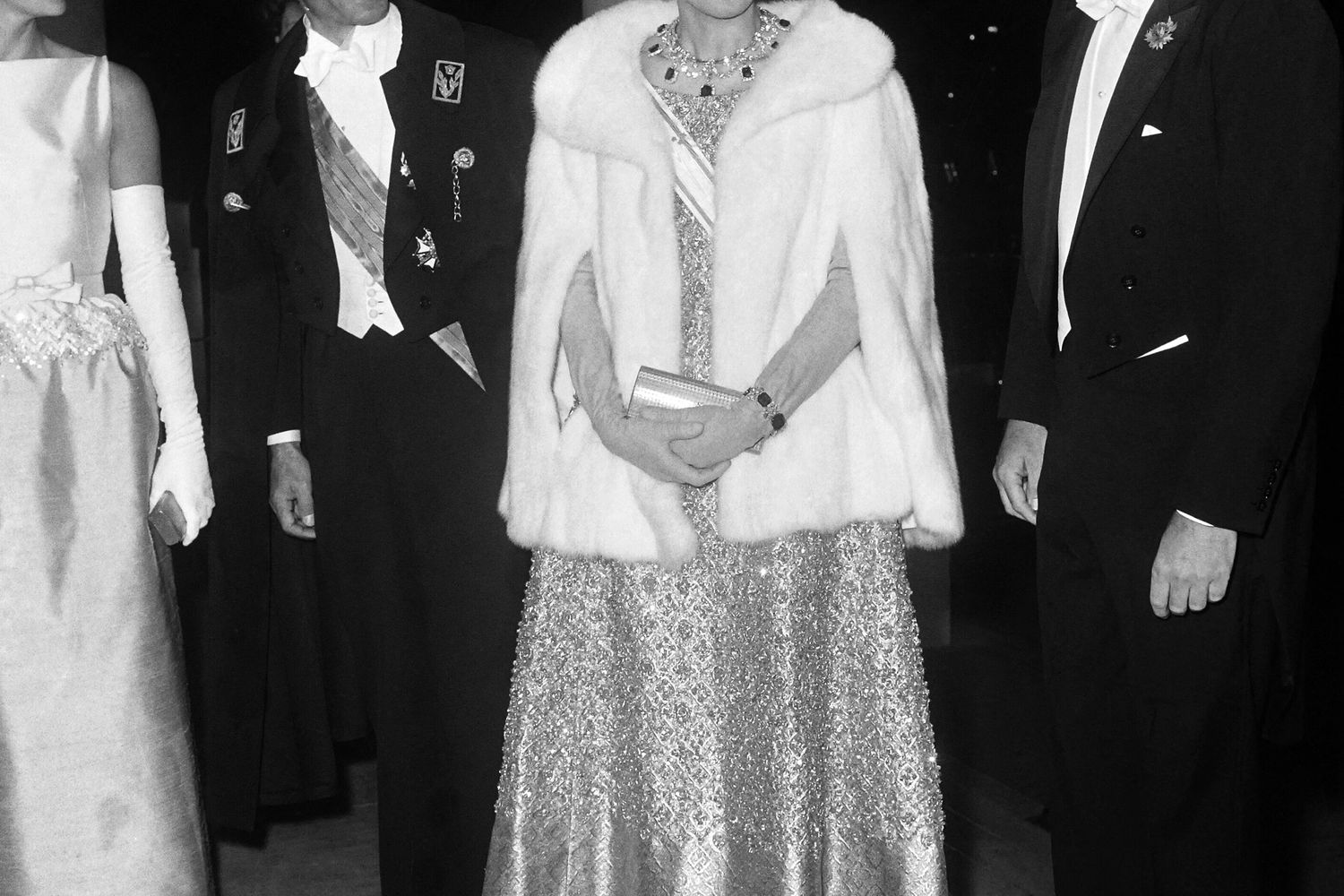 Lo scià di Iran Pahlavi, il presidente Usa Kennedy e le first lay Farah Diba  e Jacqueline