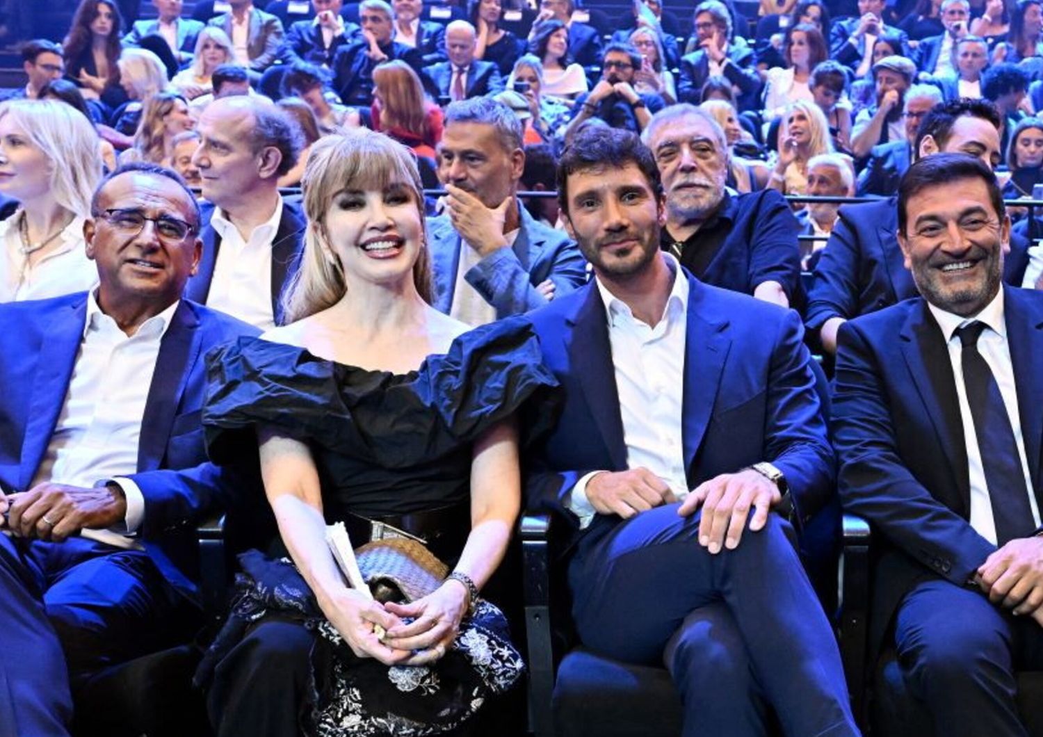 Nella foto Carlo Conti, Milly Carlucci, Stefano De Martino, Max Giusti, Piero Chiambretti, Luca Barbareschi