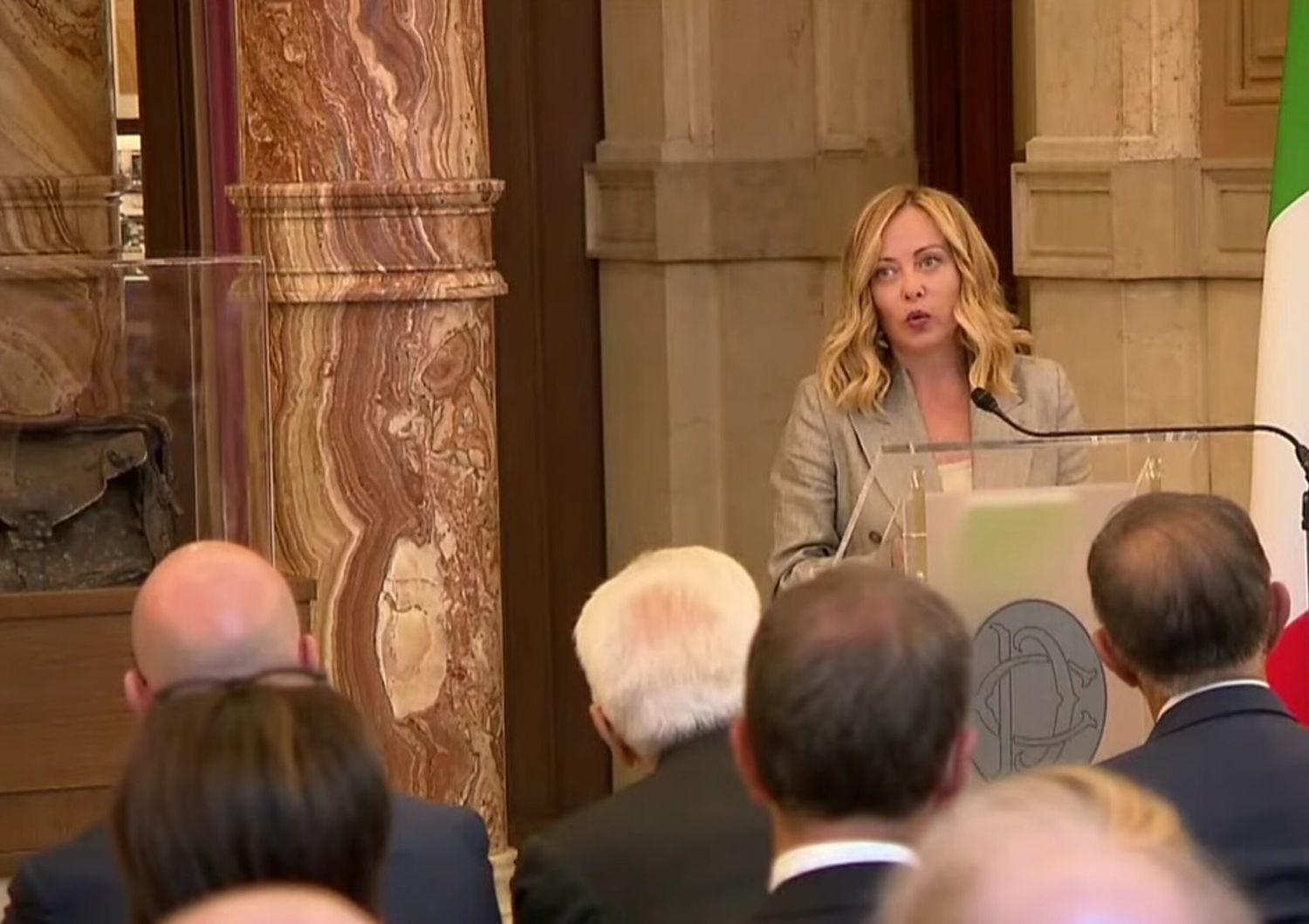 Giorgia Meloni, nel suo intervento alla Camera durante la cerimonia in memoria di Paolo Borsellino